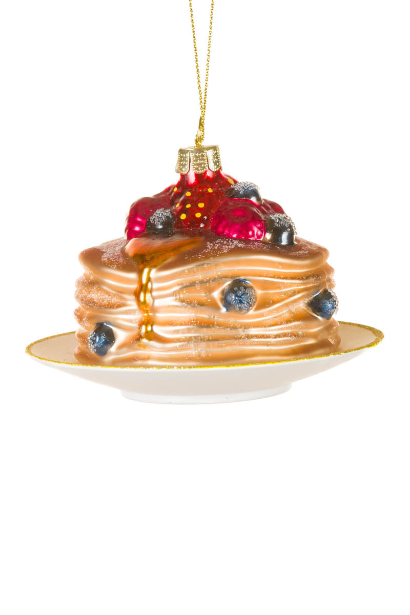 4.25"Hangable Bronze Glass Pancakes Ornament with Berries