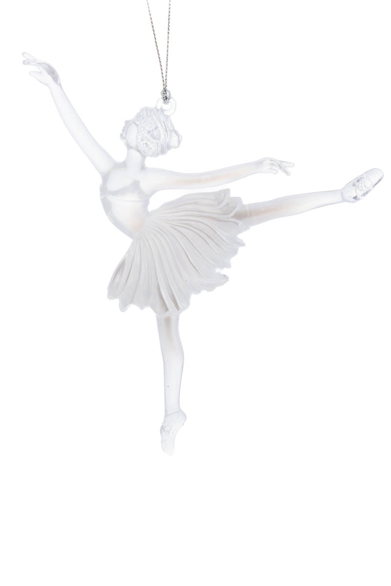 6.25" Hanging Clear Acrylic Ballerina Ornament