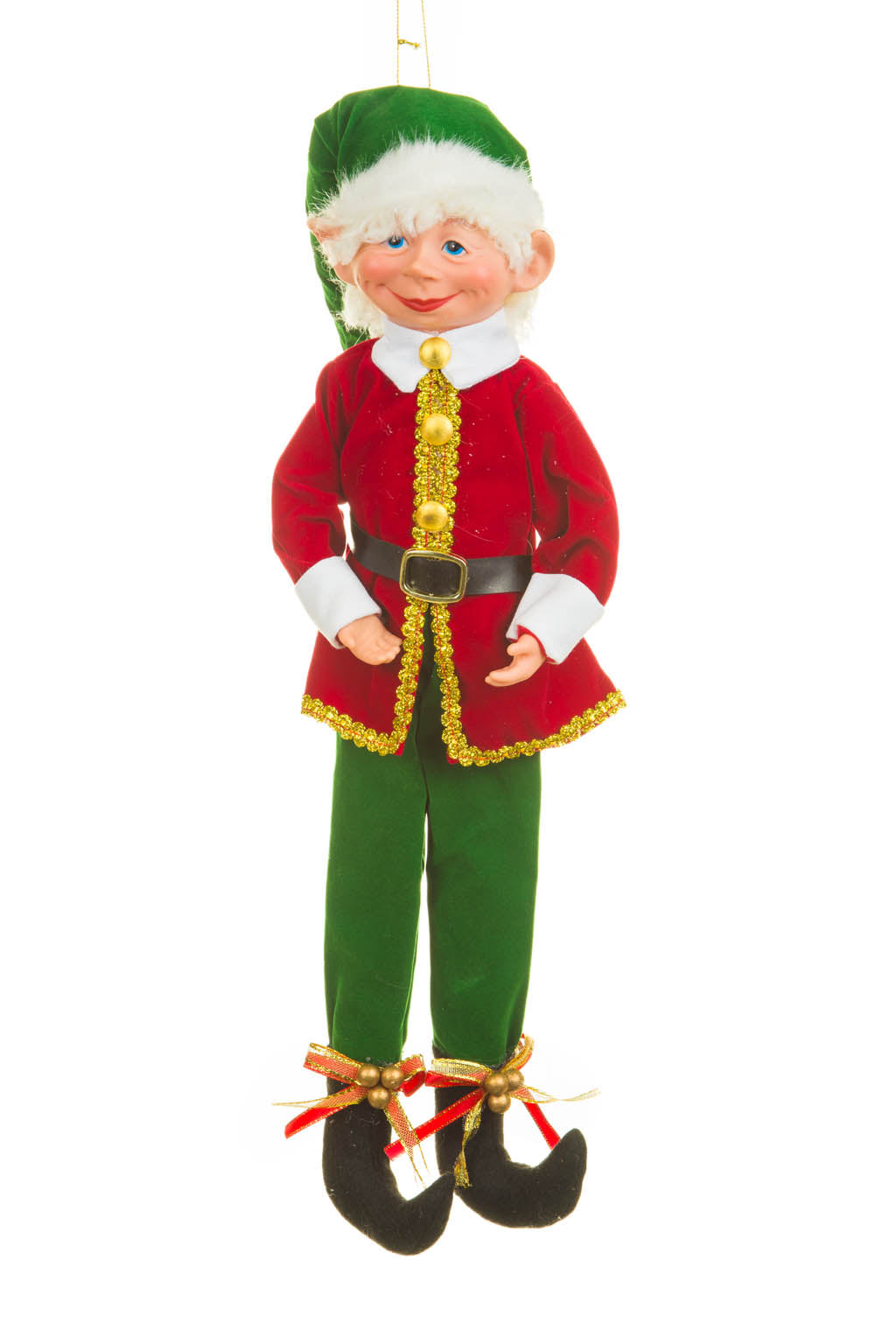 16" Red Cloth Fancy Elf Figurine with Red Hat