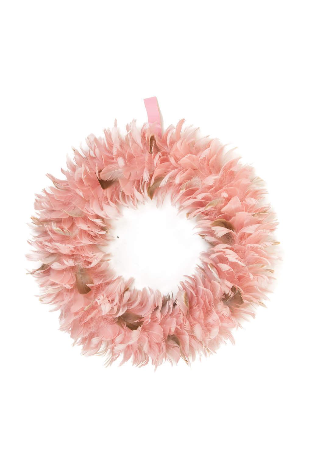19" Hangable Pink Foam Feathery Wreath