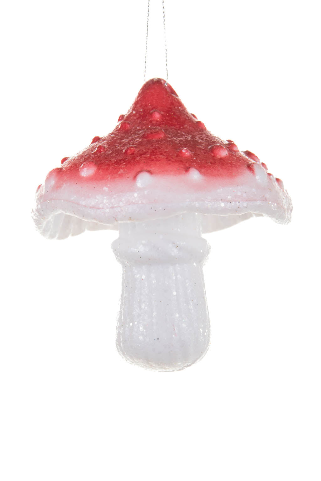 3.5" Hanging Red and White Acrylic Mushroom Ornament