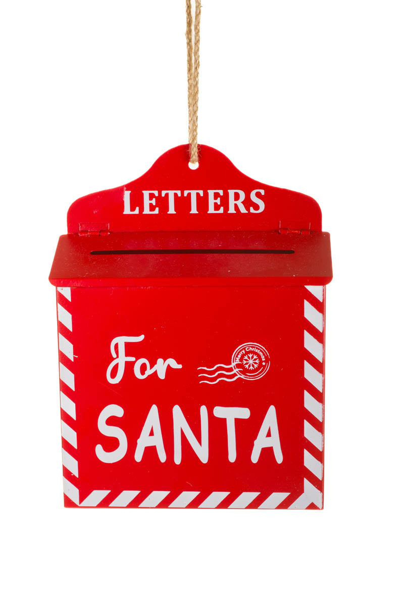 8.5" Hanging Red Metal North Pole Mailbox Ornament