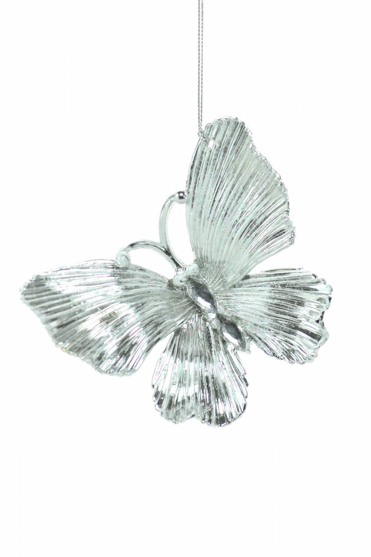 4.25"Hanging Silver Acrylic Butterfly Ornament