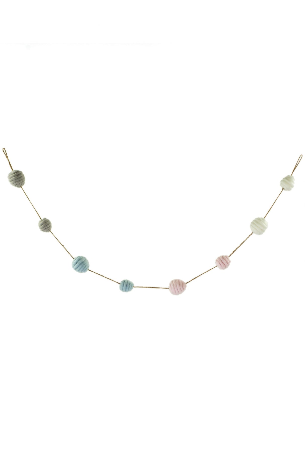 59" Hanging Rainbow Wool Ball Bunting