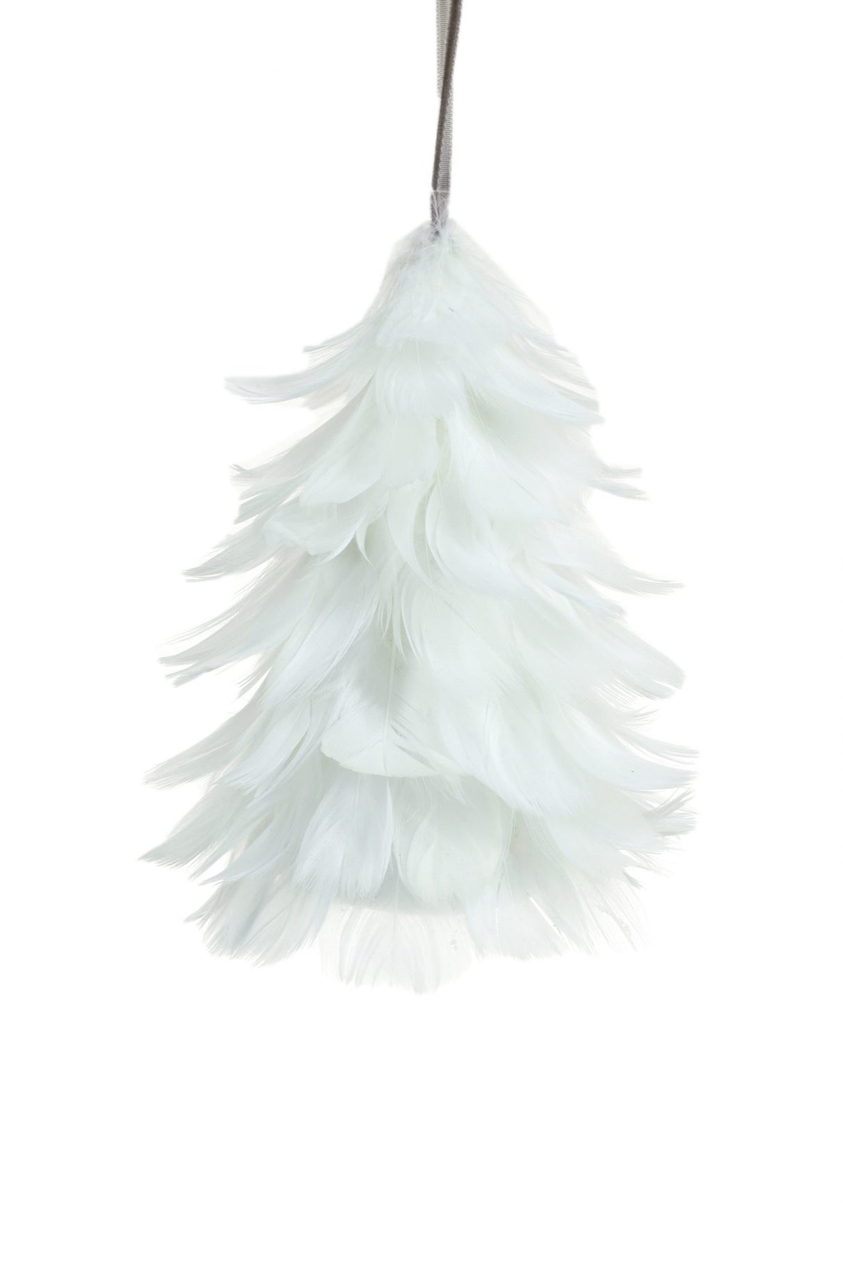 5.5" Hanging White Feather Tree Ornament