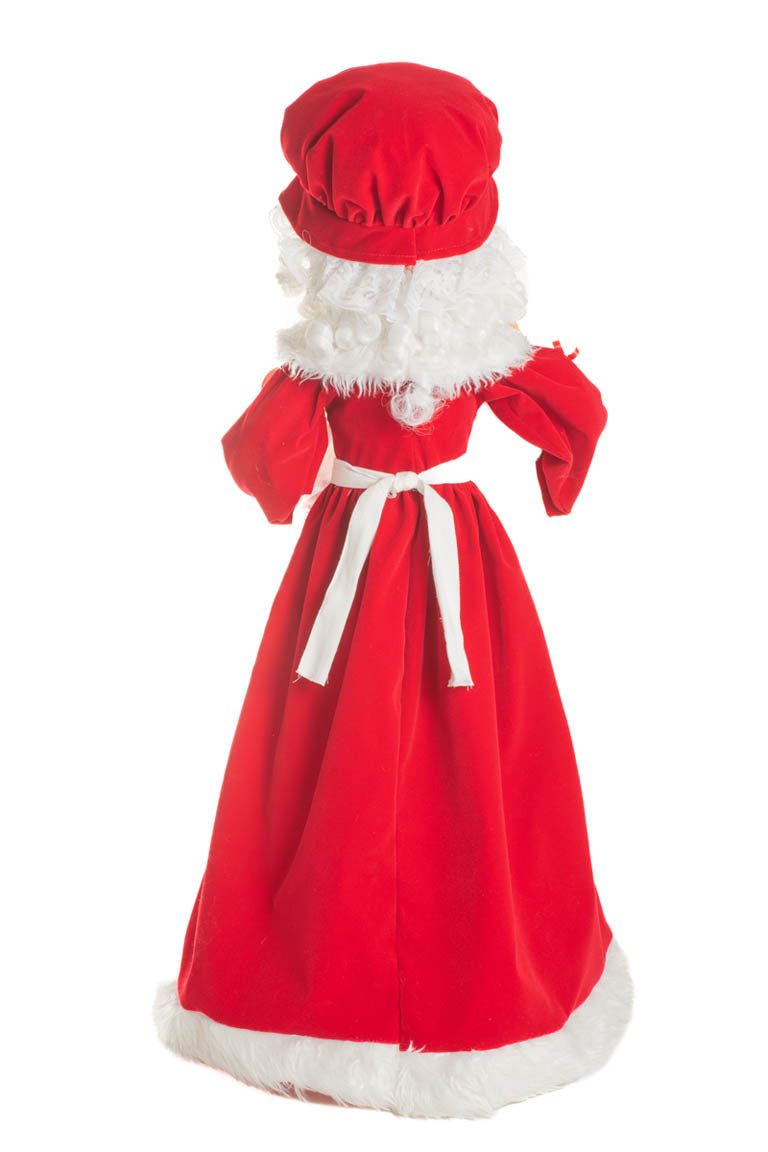 32" Candycane Red and White Cloth Classic Mrs. Claus Figurine