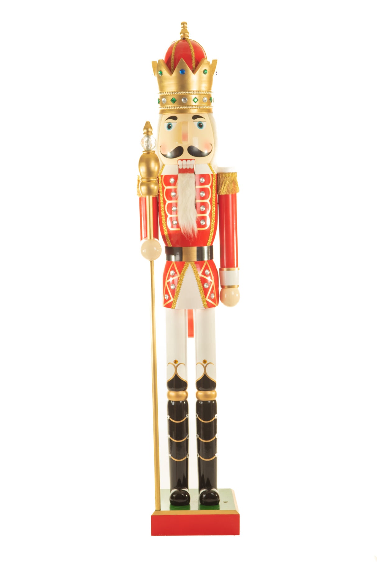 73" Life-Size Red and White Wood Nutcracker Statue