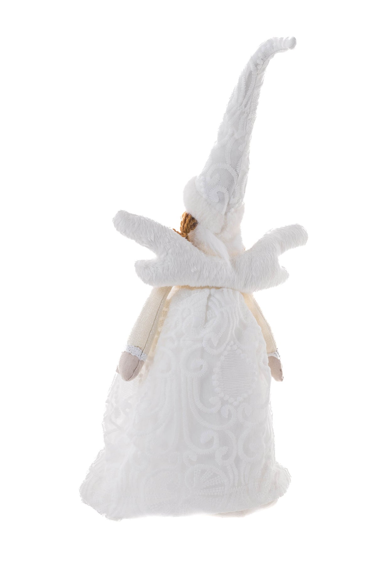 16" Sitting White Cloth Angel Girl with Wings