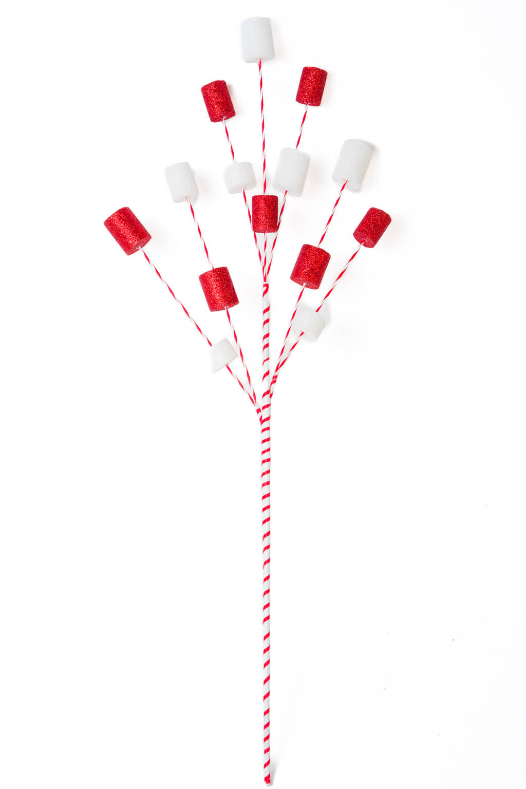 28.5" Candycane Red and White Foam Marshmallow Tree Pick