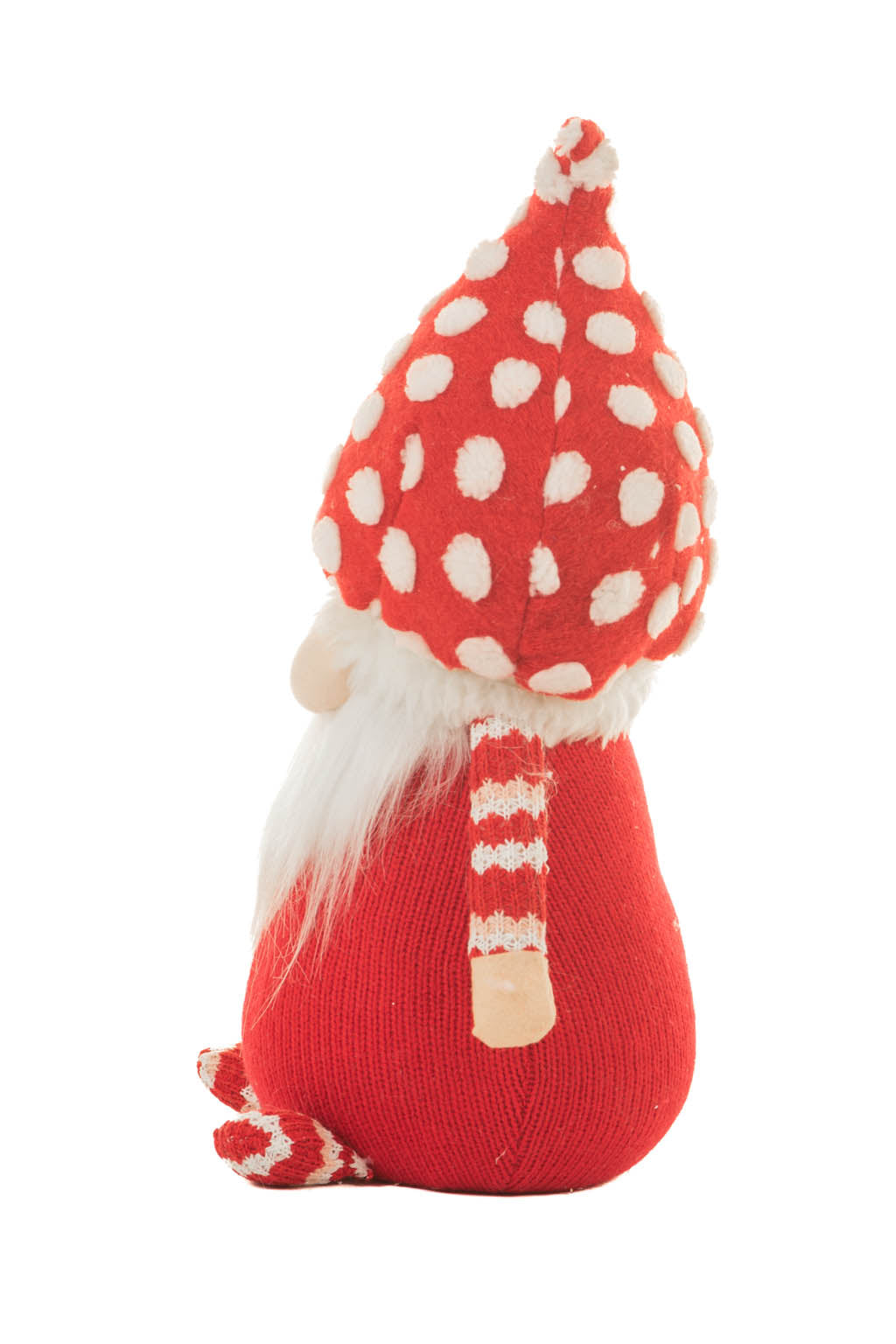 16" Spotted Red and White Cotton Relaxed Gnome with Cloudy Hat