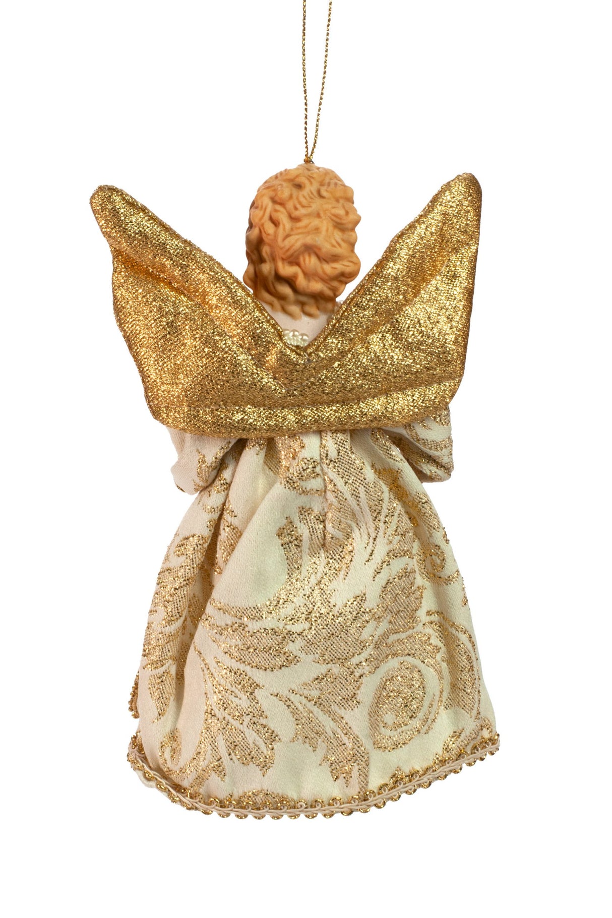 6.5" Hanging Gold Cloth Angel Ornament