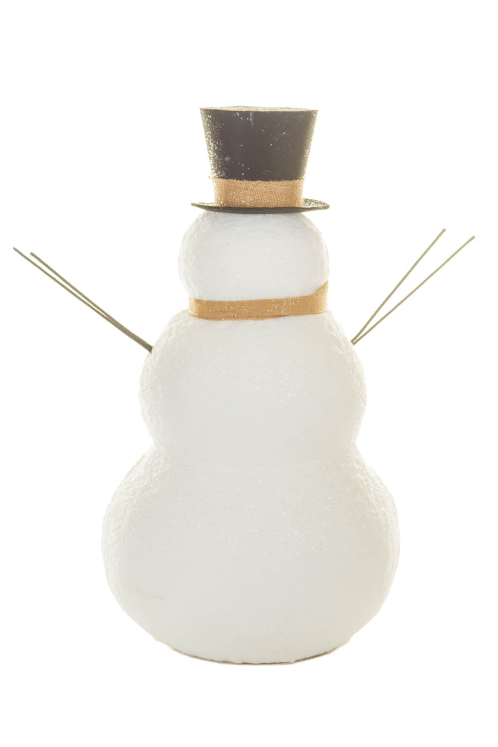 27" Large Striped White and Red Foam Snowman Figure with Striped Cap