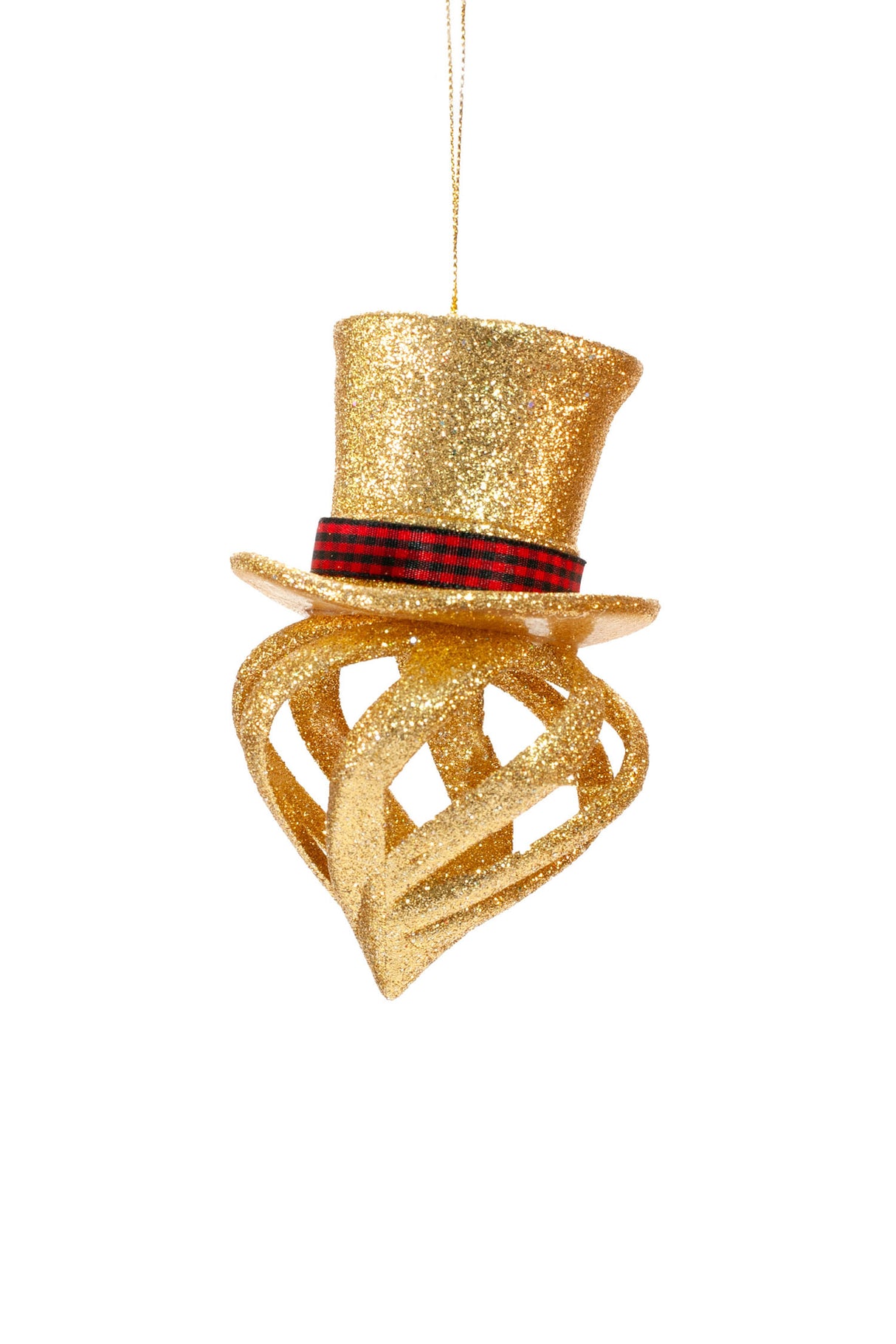 Hanging Gold Glittered Ball Ornament