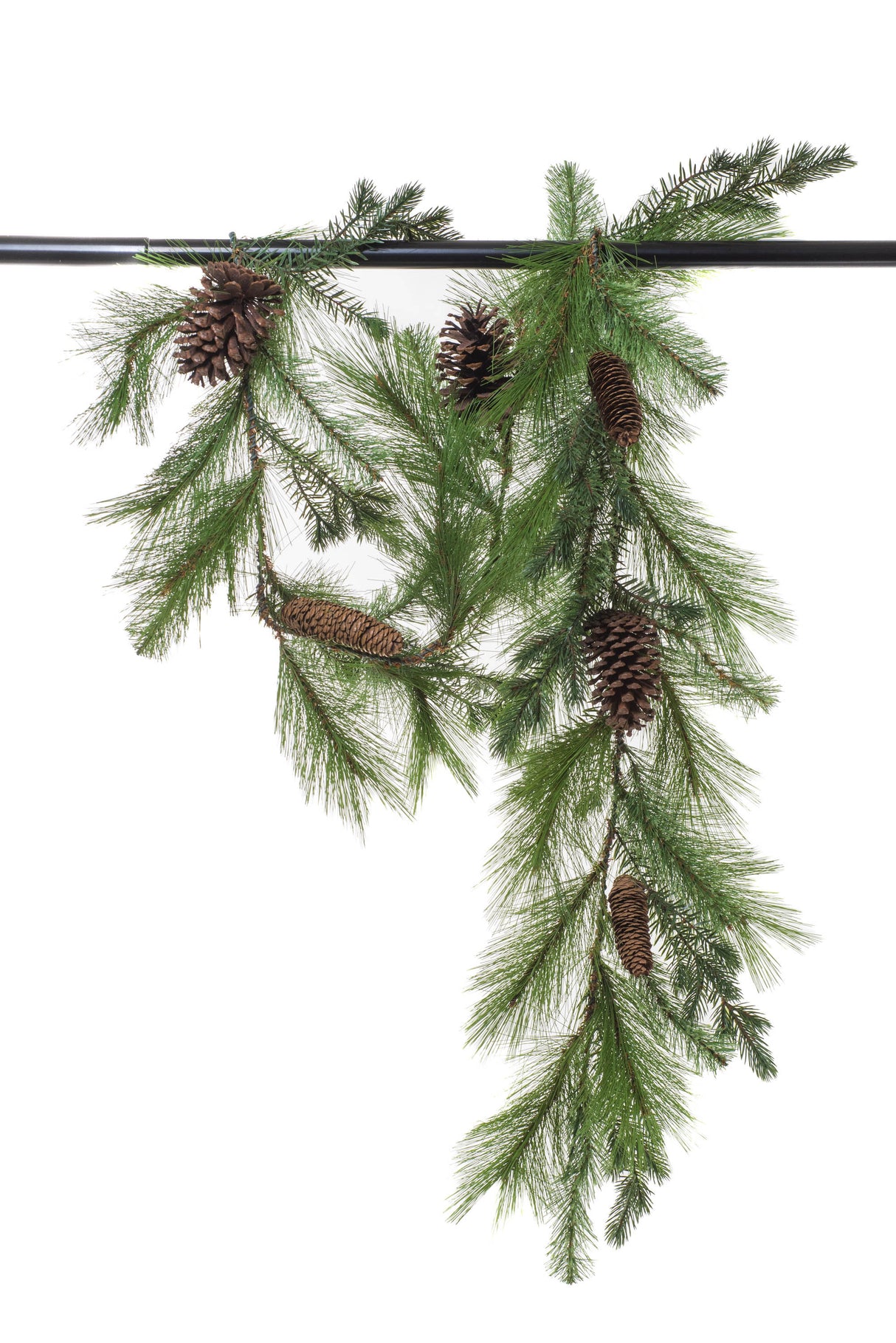 72" Green Plastic Mixed Pine Garland with Pinecones