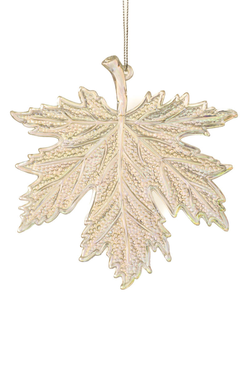 5" Hanging Iridescent Acrylic Japanese Maple Leaf Ornament
