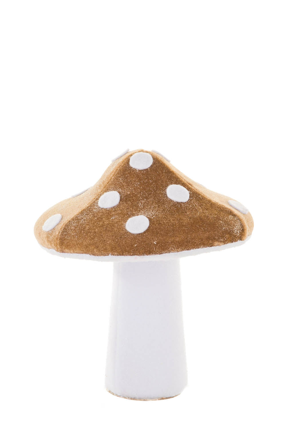 8"White and Brown Fleece Velvety Mushroom