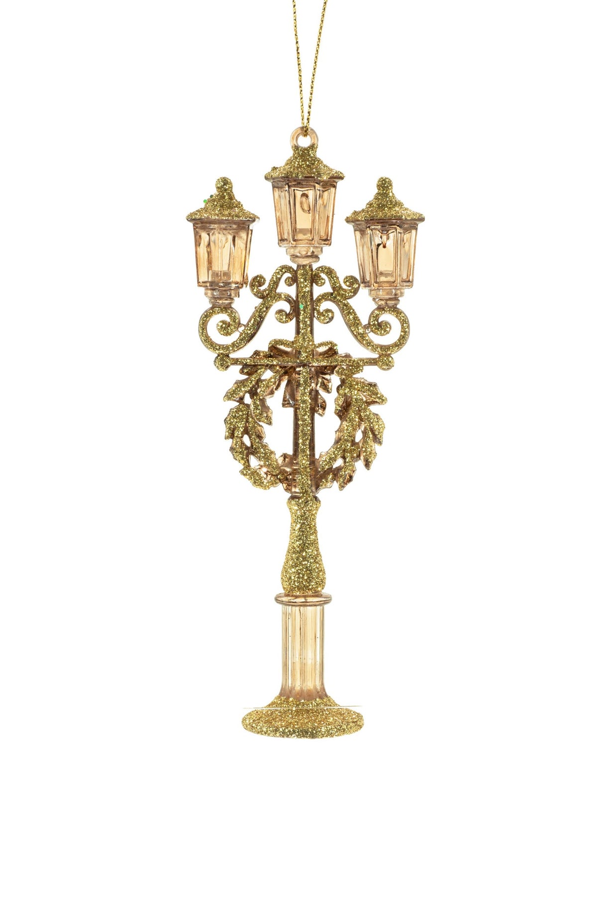 6" Hanging Brown and Gold Royal Lamp Ornament