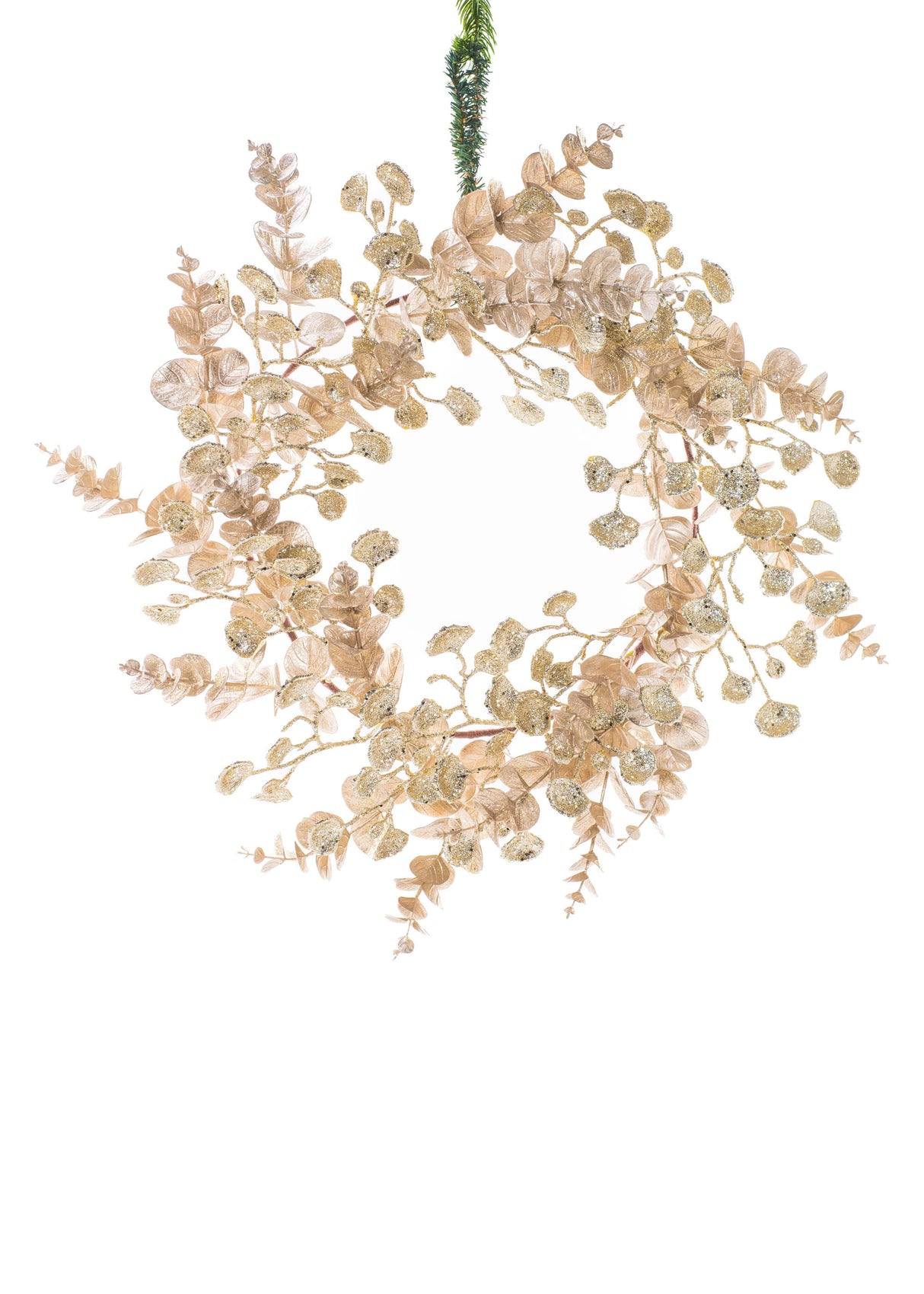 16"Beige Plastic Eucalyptus Wreath