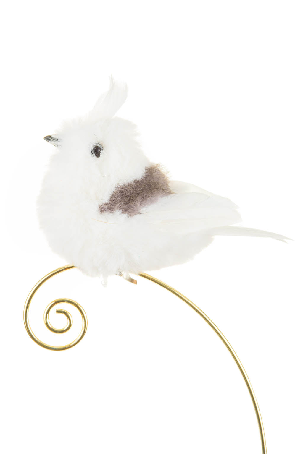 6" Fluffy Clip-On White Foam Bird Ornament with Feathered Wings