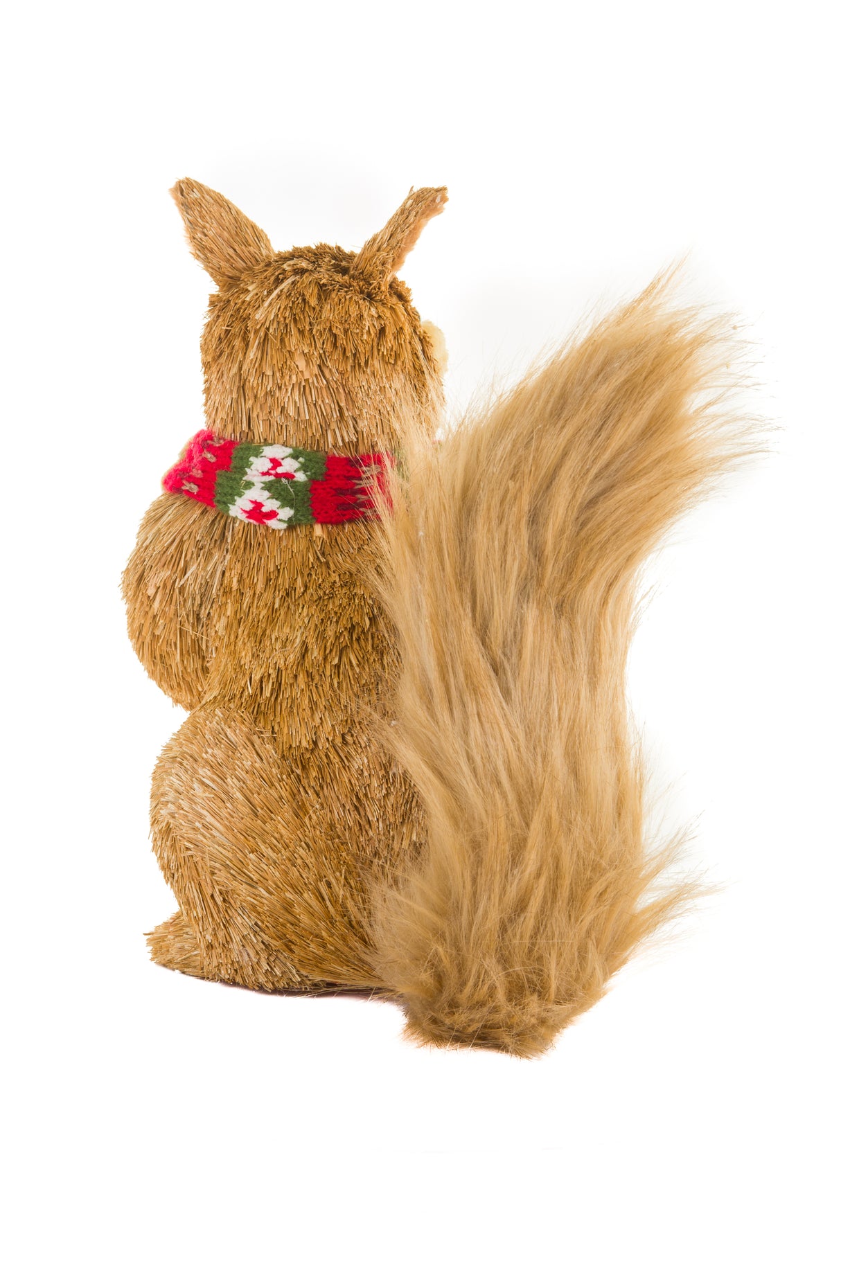 12.5" Caramel Foam Squirrel Figurine with Leafy Scarf