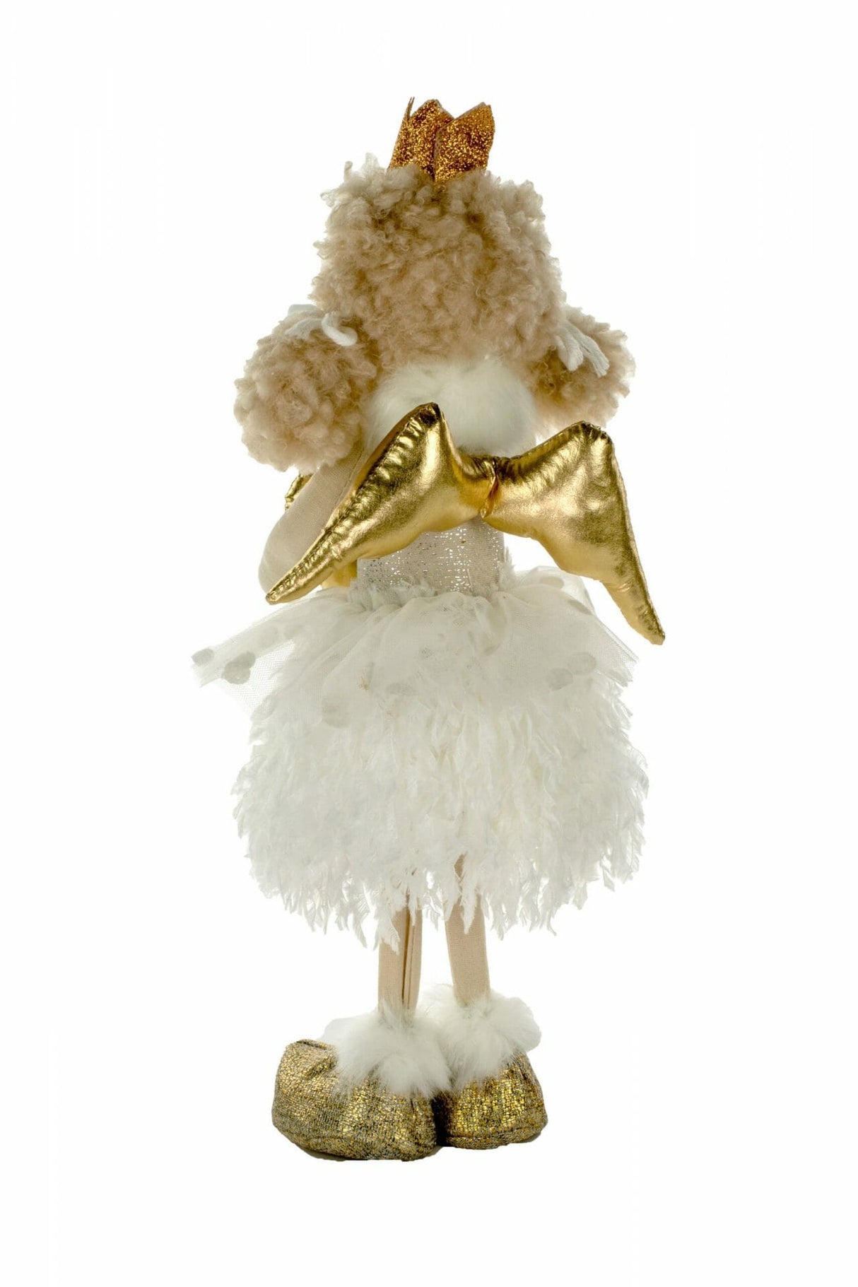 15" Beige Cloth Girl Doll with White Tutu