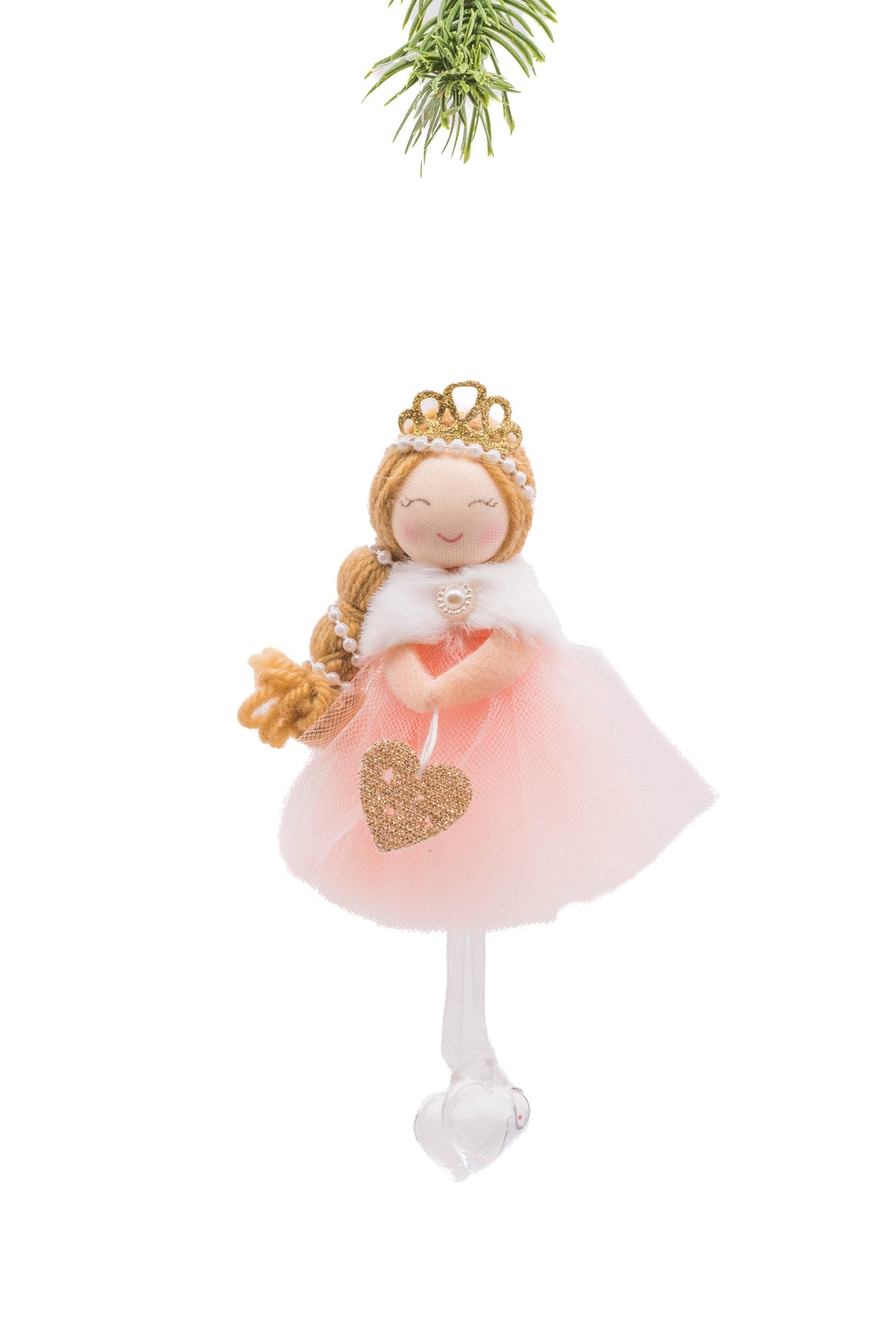 7" Hanging Pink Cloth Princess Doll with Tassels