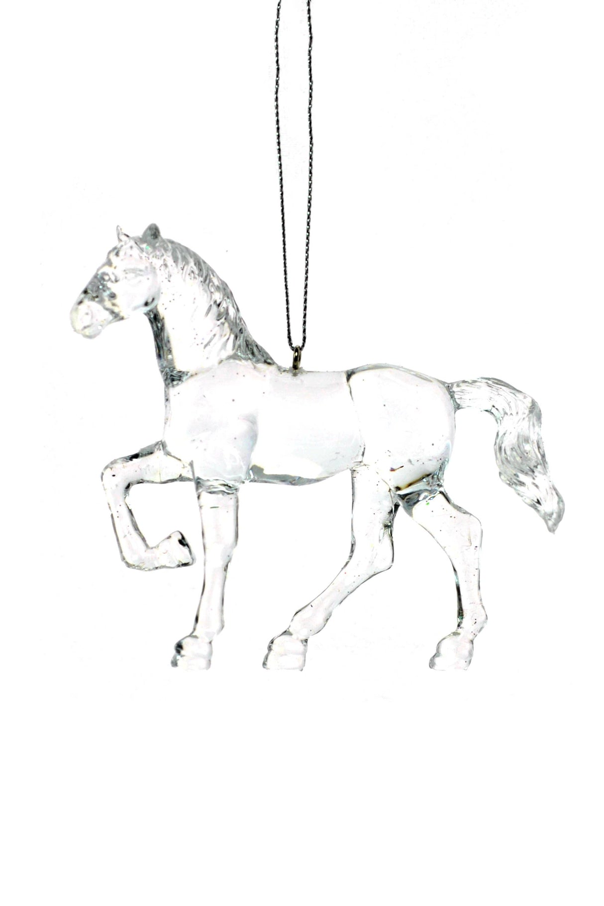 4" Hanging Clear Acrylic Horse Ornament