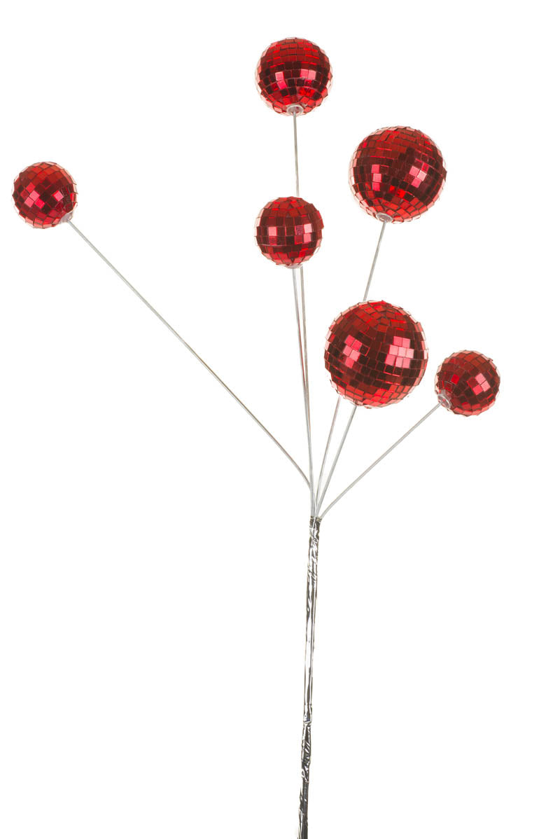 27.5" Red Metal Disco Ball Tre Pick