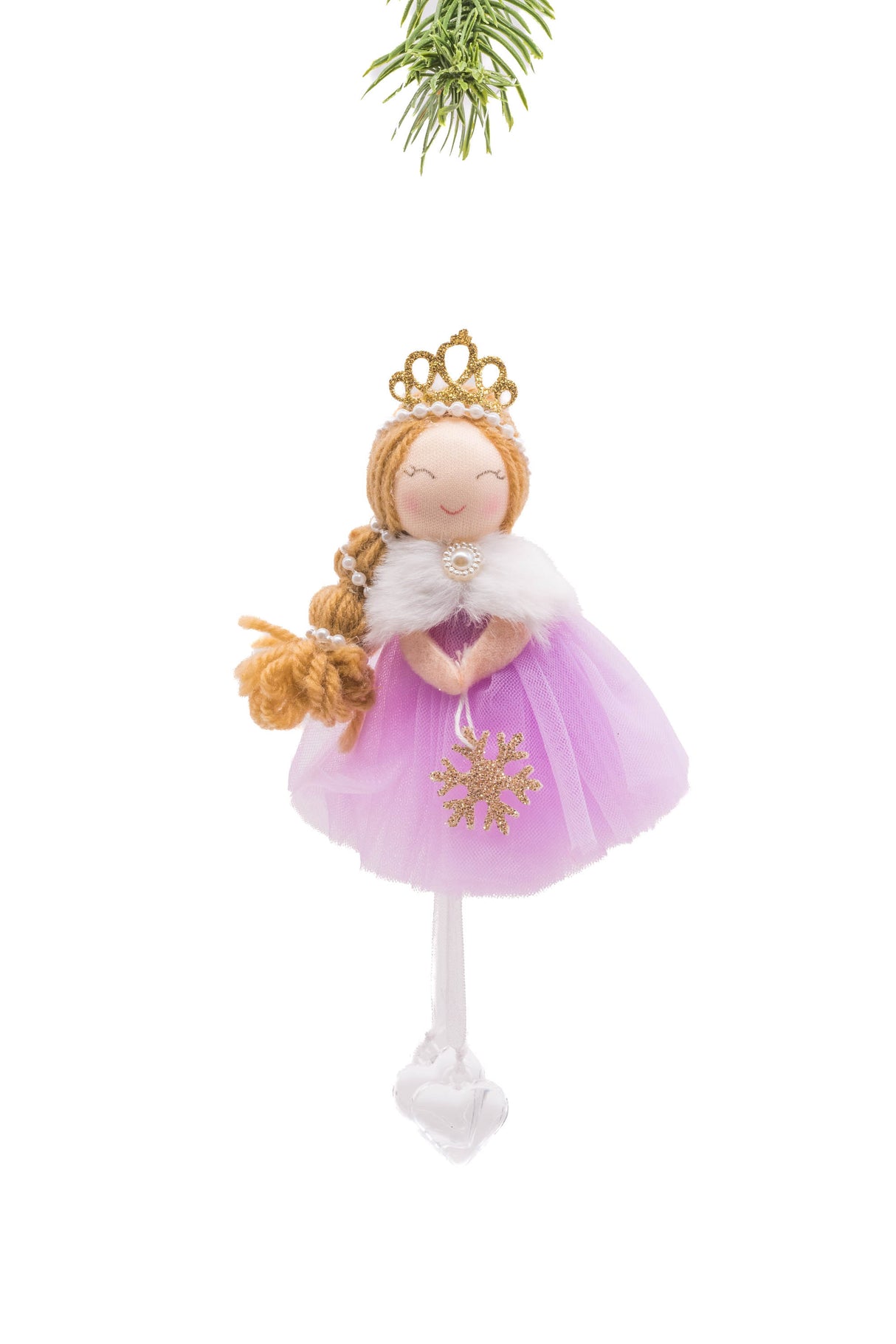 7" Hanging Violet Cloth Princess Doll with Tassels