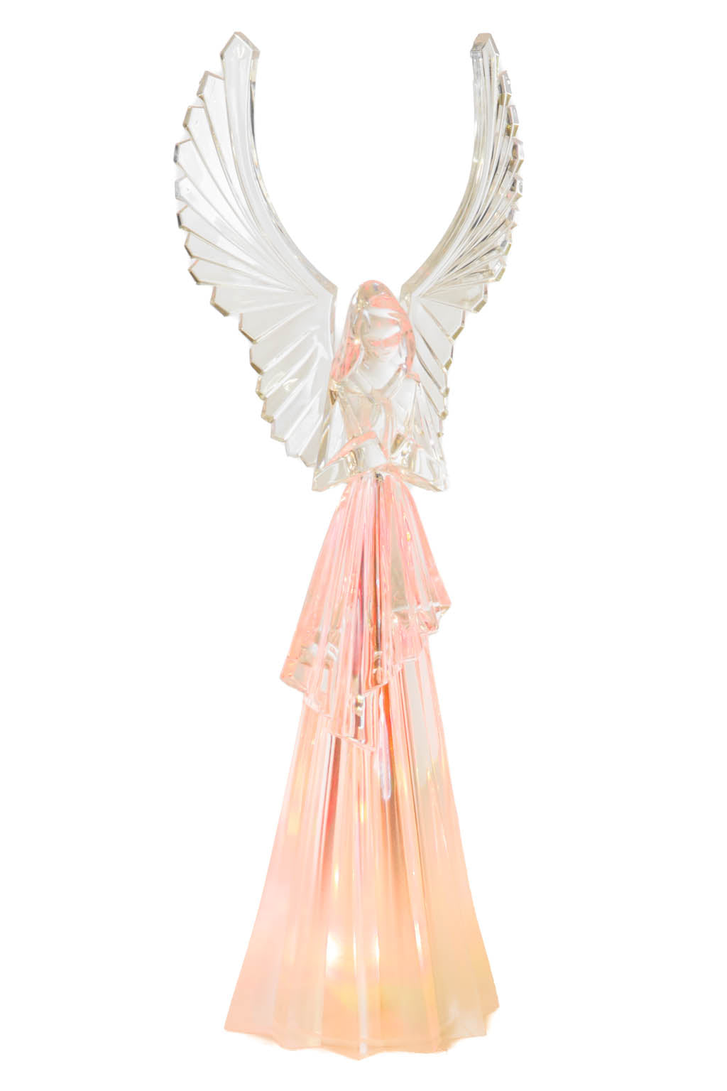 11.25" Clear Plastic Angel Color Change LED Figure