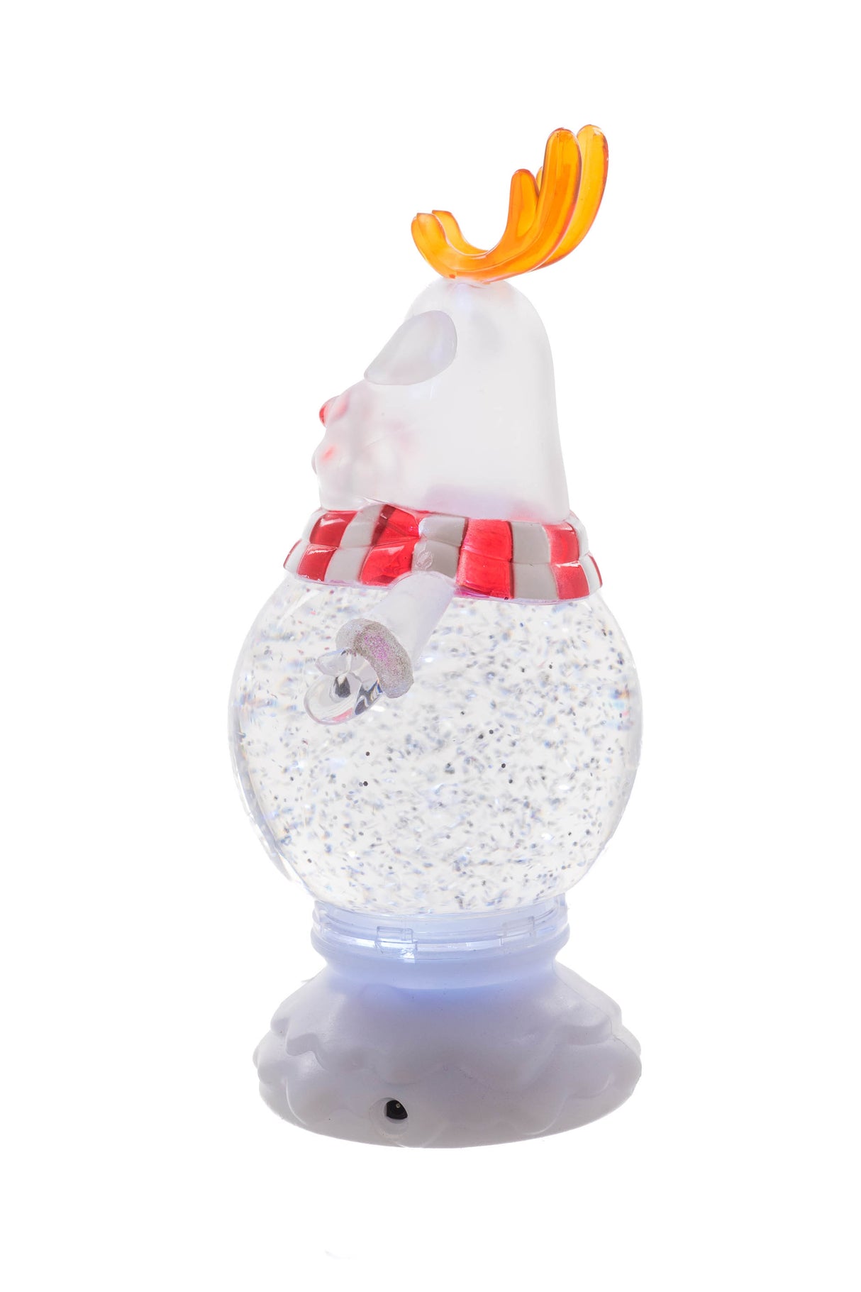 8.5" Clear Plastic Reindeer LED Snow Globe with Swirling Glitter
