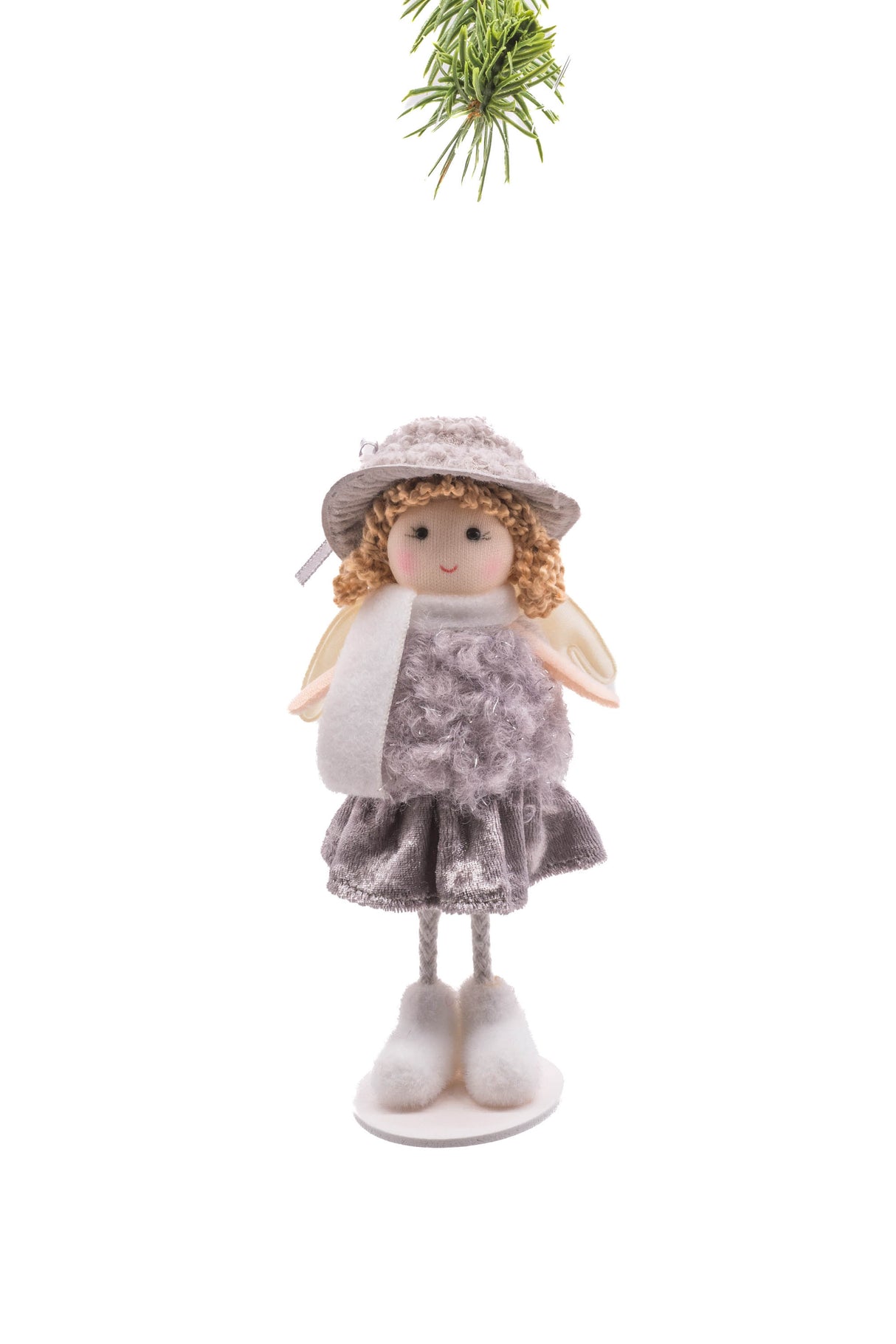 6.5" Smokey Cloth Trendy Girl Doll with Fur Coat