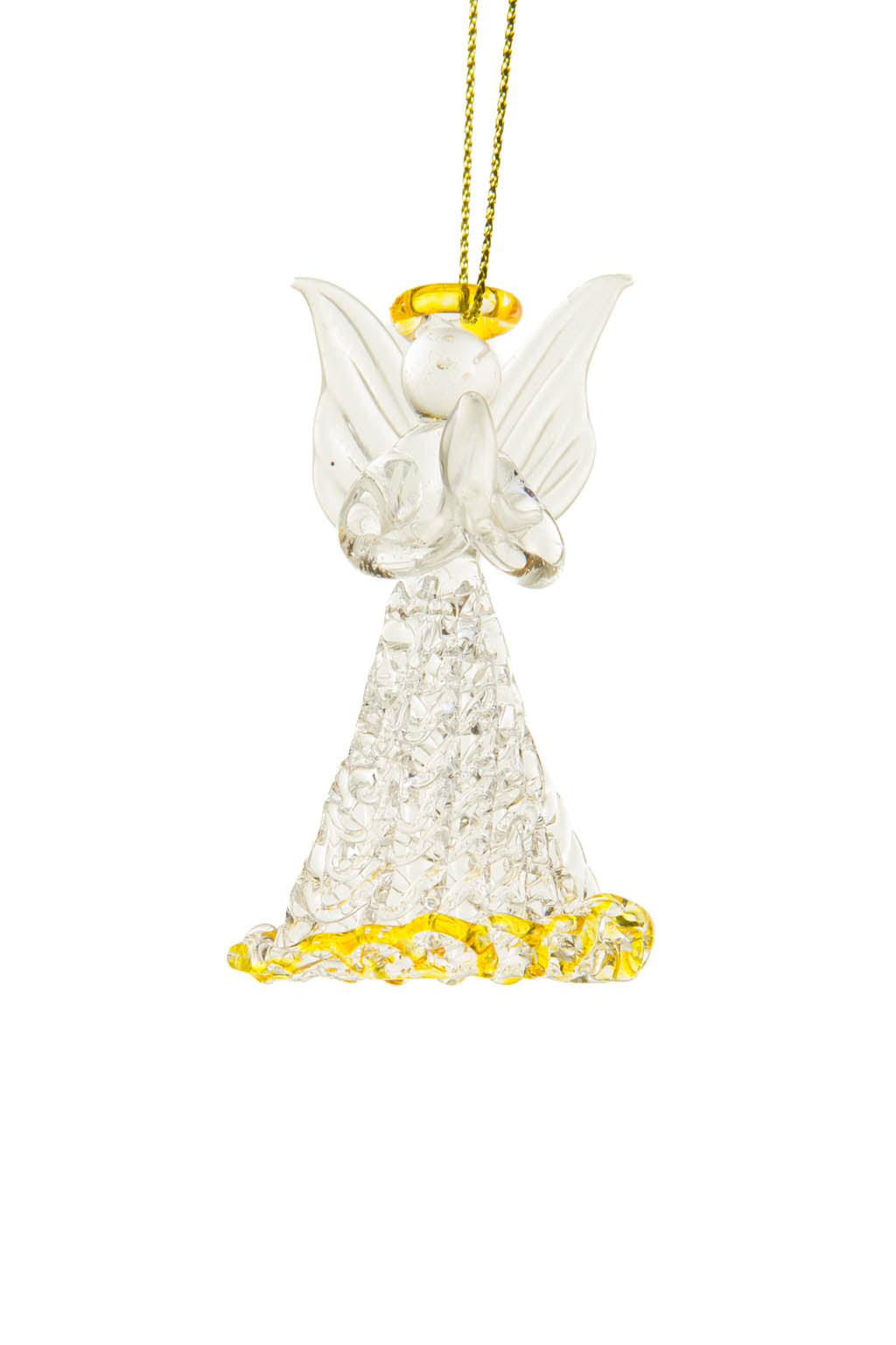 2.5" Hanging Clear Glass Cherub Girl Ornament