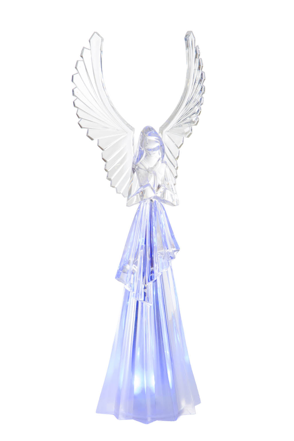 11.25" Clear Plastic Angel Color Change LED Figure