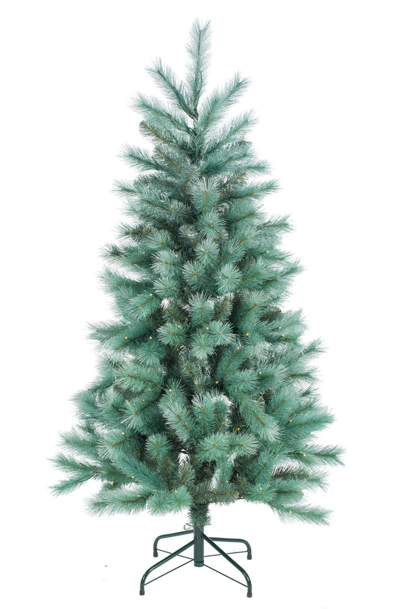 60" Green Pvc Spruce Warm White LED Christmas Tree with 319 Tips. and Metal Pedestal Base