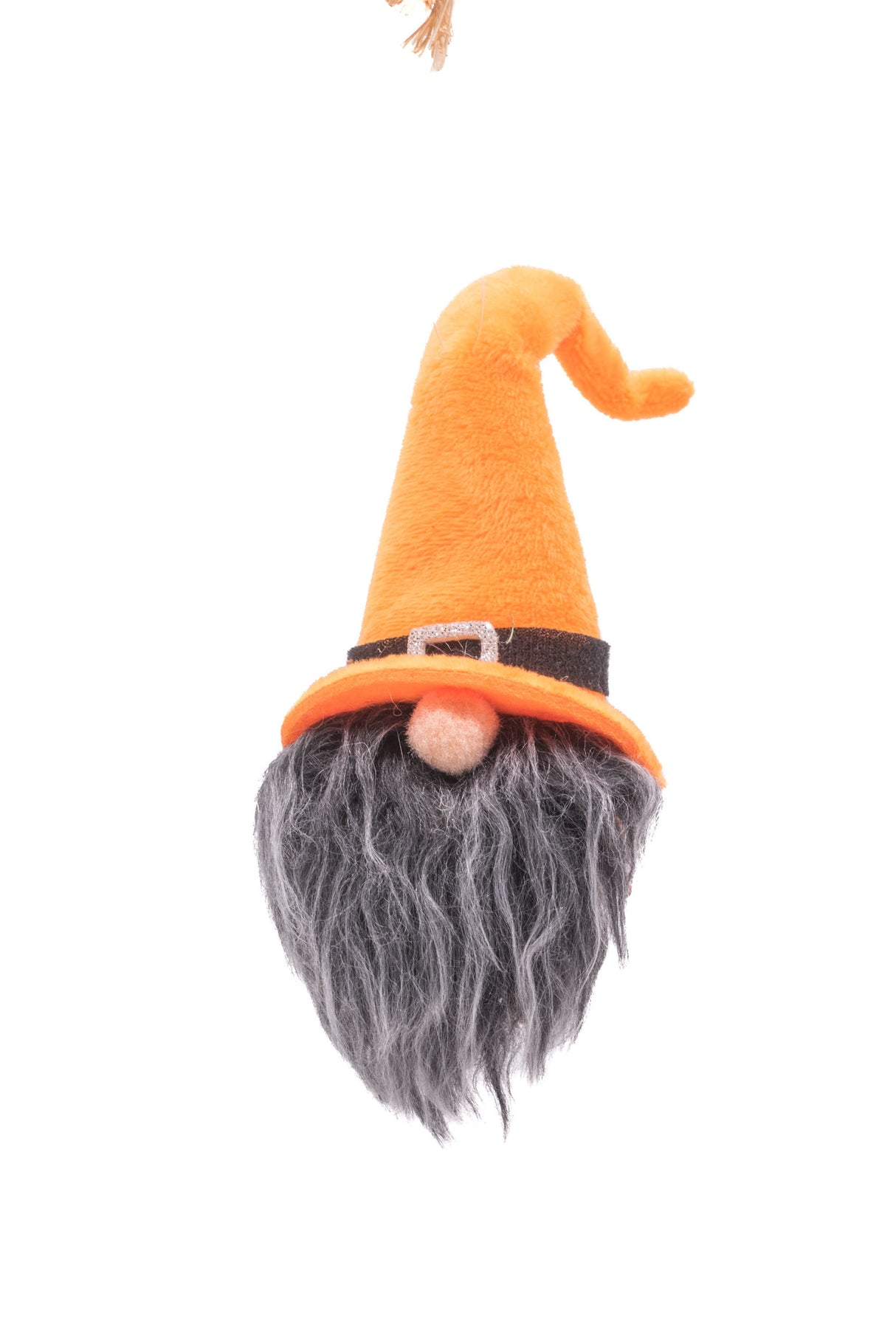 6.5" Hanging Orange Cloth Gnome Ornament