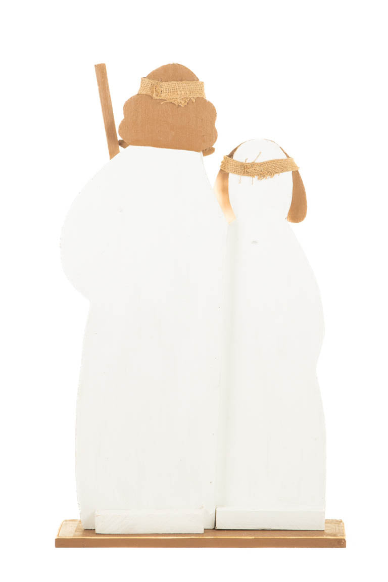 34" White and Brown Wood Nativity Ornament