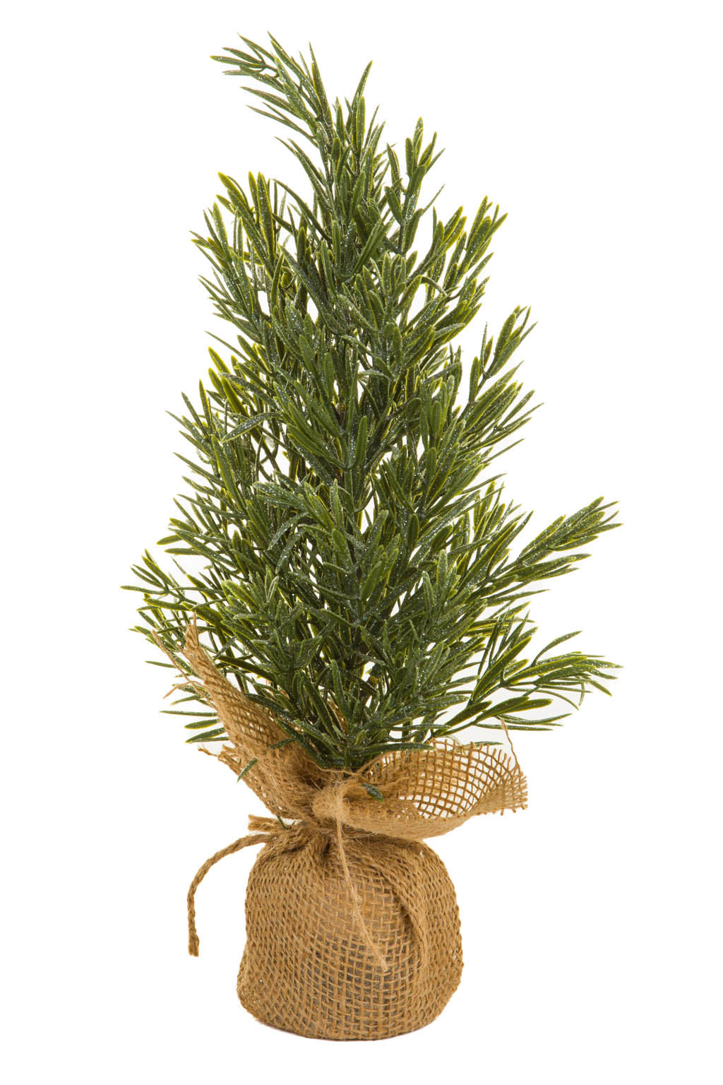 14.5"Green Pvc Christmas Tree with Burlap Wrapped Base