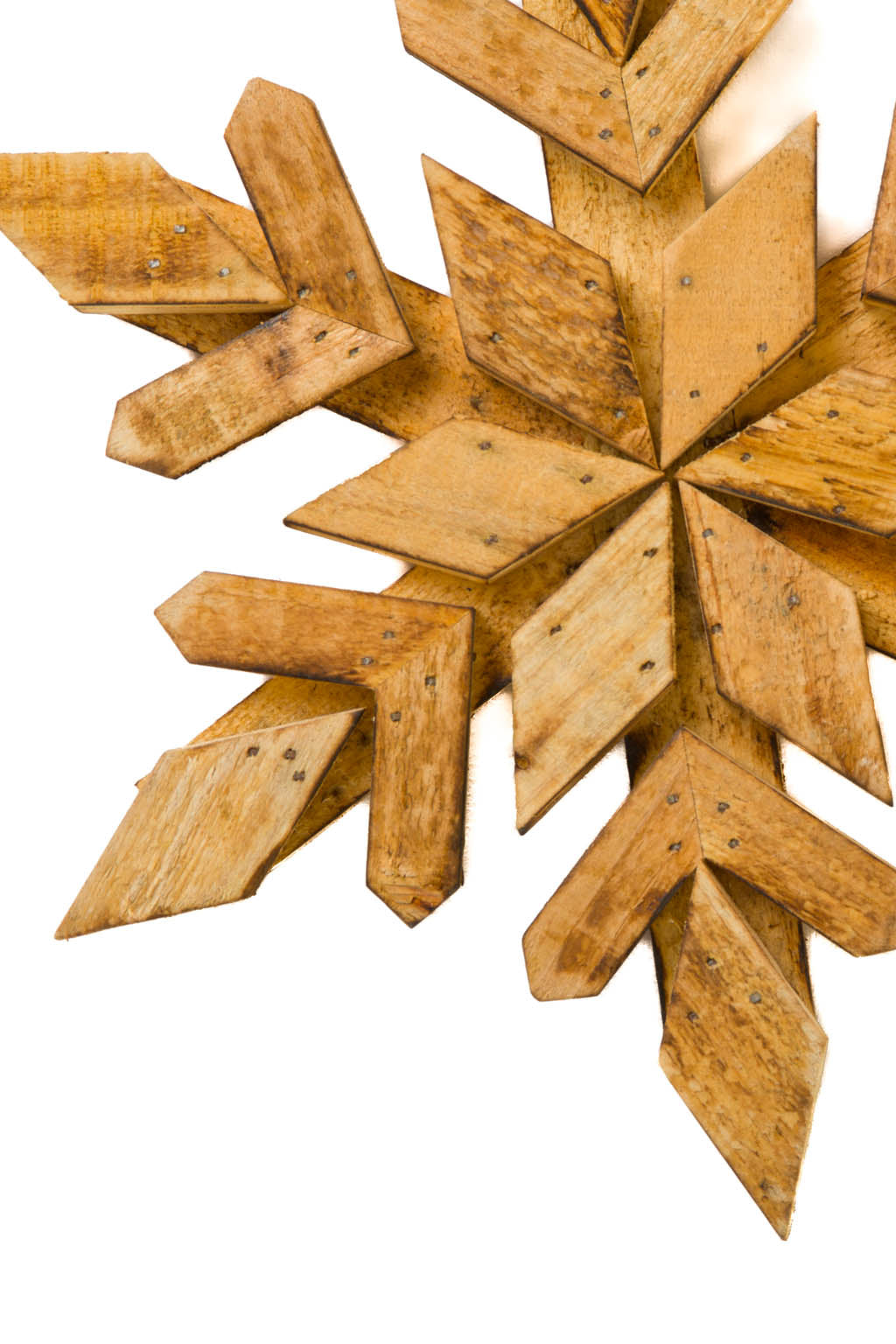 10" Hanging Smokey Wood Rustic Snowflake