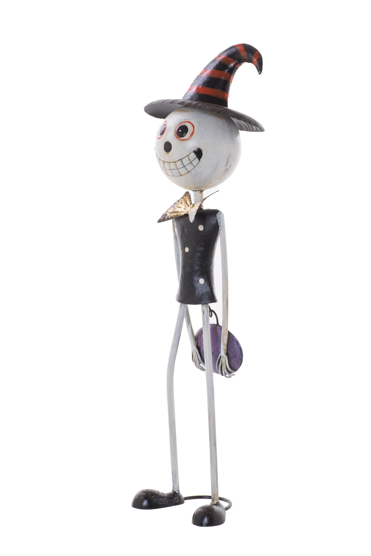 26.5" Black and White Metal Skellington Jr. Figure