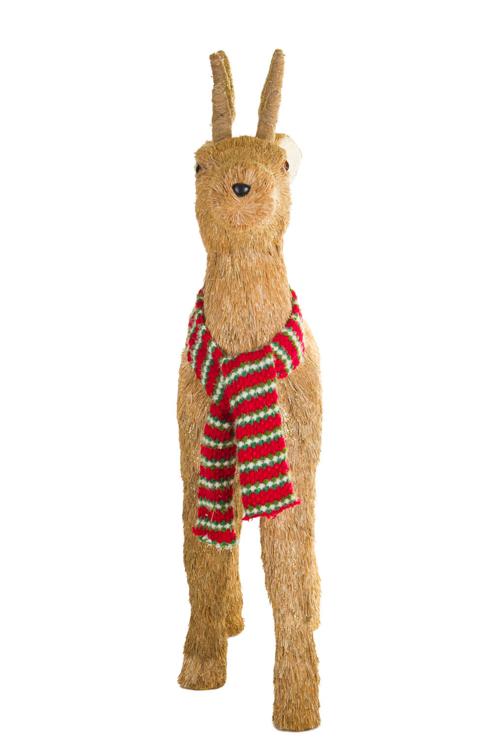 36" Large Brown Foam Reindeer Figurine with Scarf