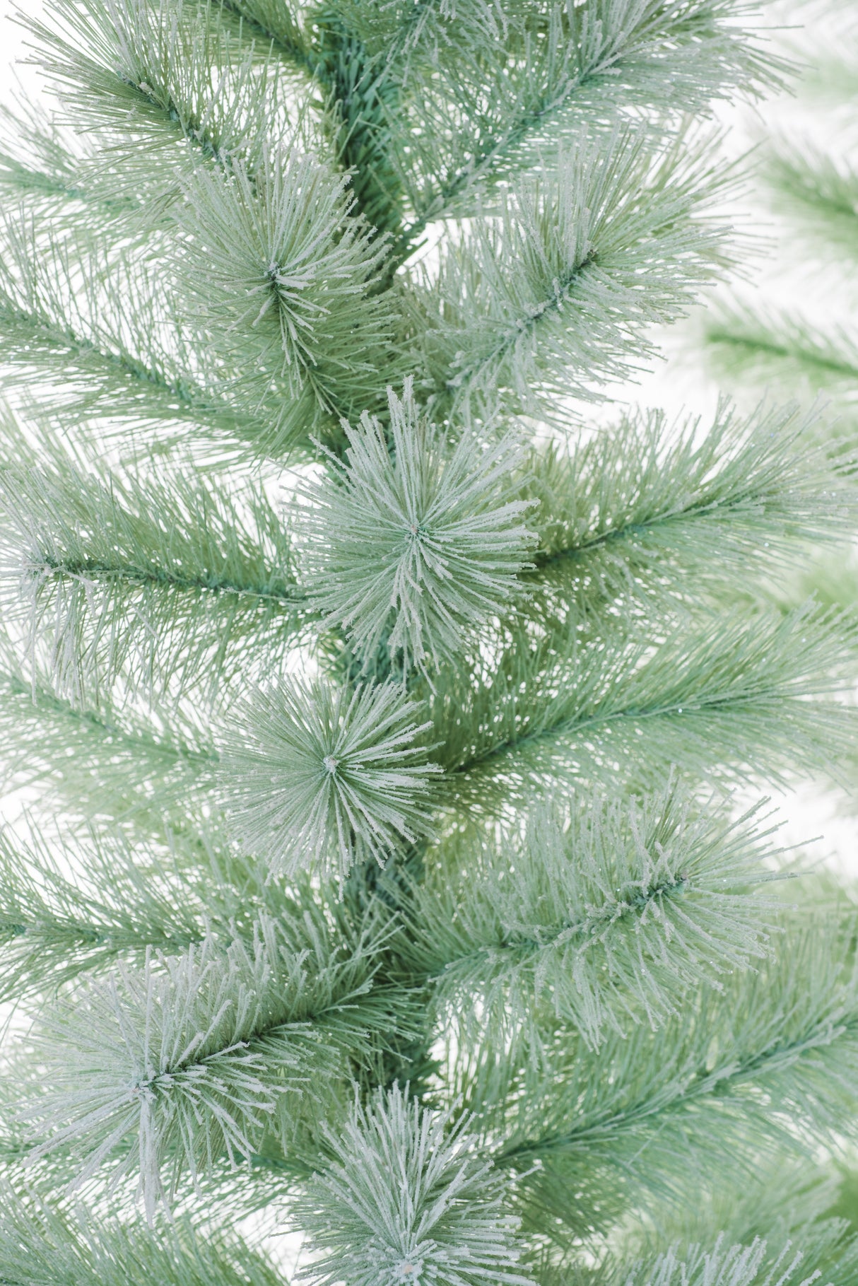 60"Flocked Pastel Green Pvc Three Piece Tree Set with Burlap Base
