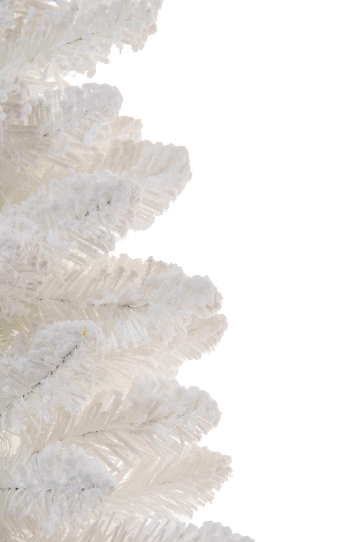 24" Flocked White Pe Table Top Trees with Wooden Base
