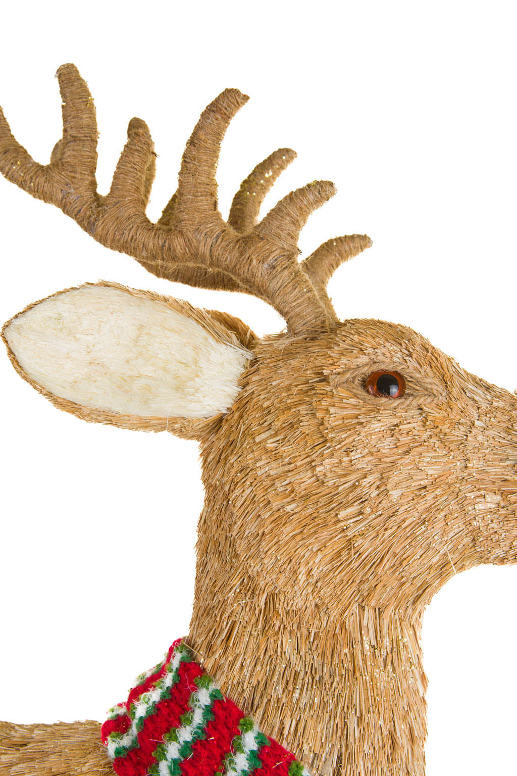 36" Large Brown Foam Reindeer Figurine with Scarf