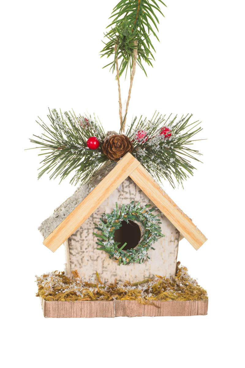 5" Frosty Hanging White Card Birdhouse Ornament
