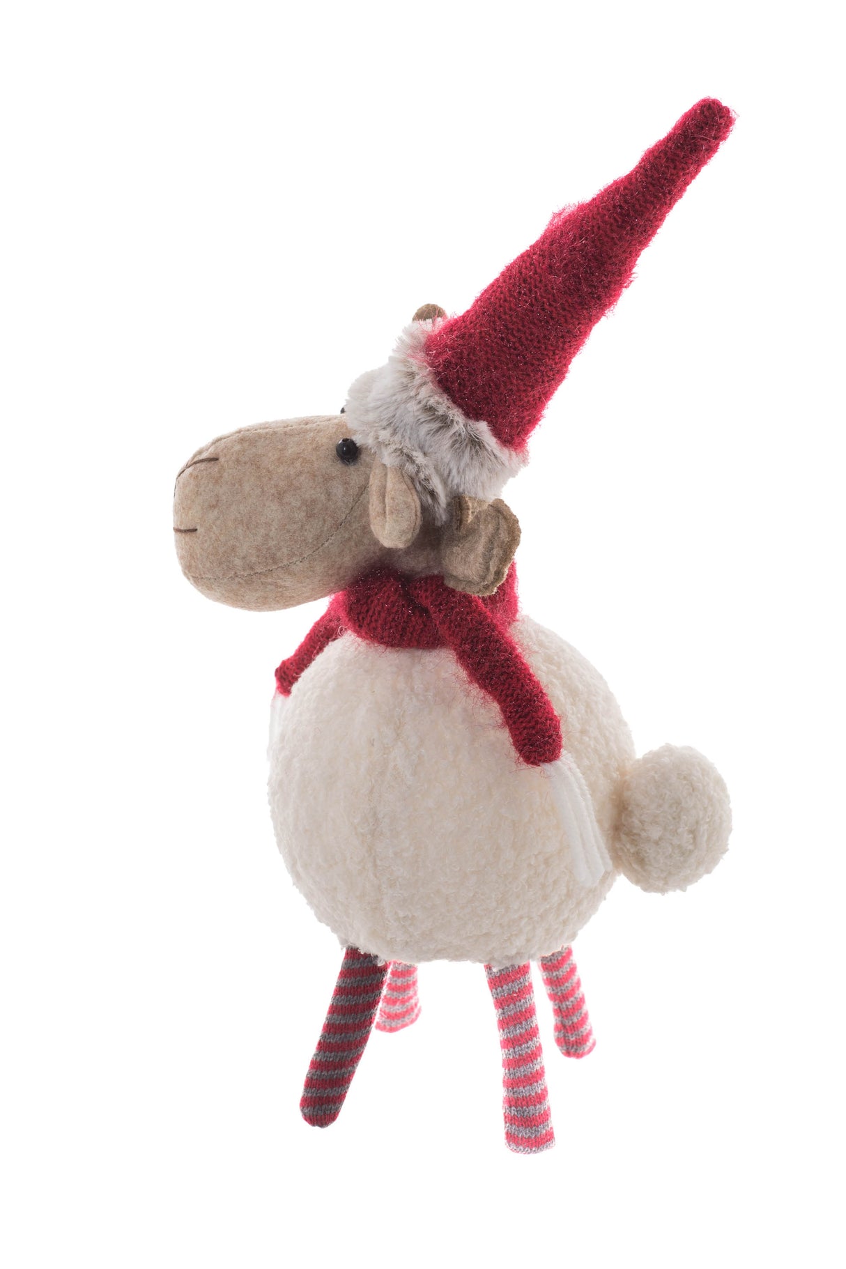 12" Plaid White Polyester Moose Figurine
