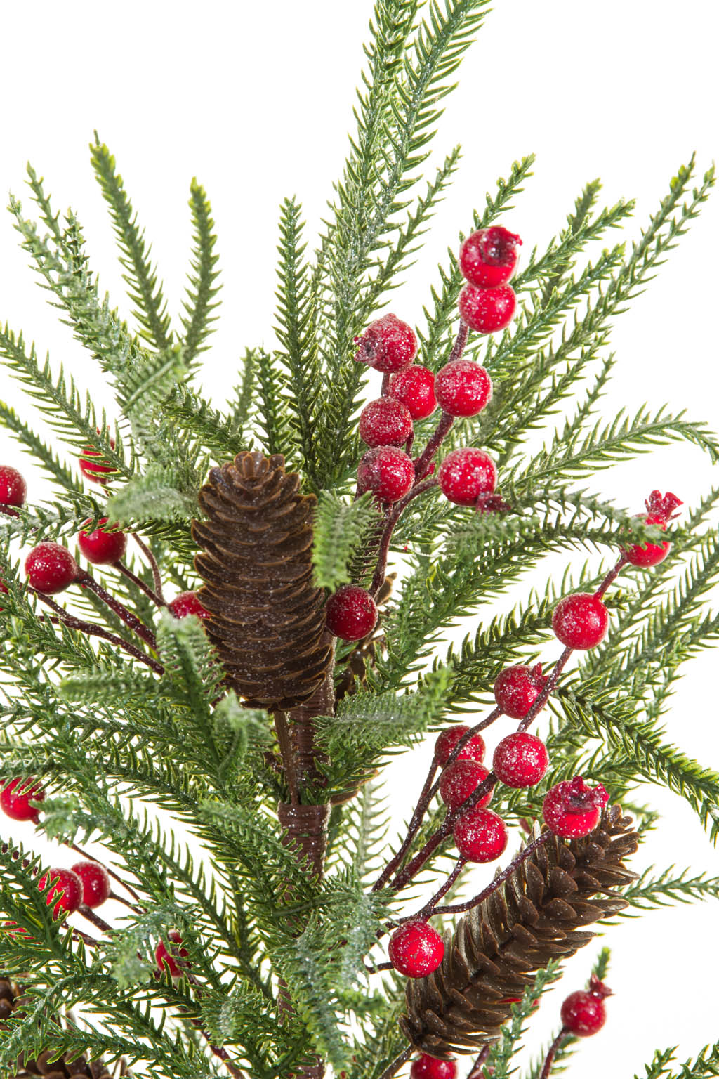 22"Green Pvc Christmas Tree with Berries and Pinecones