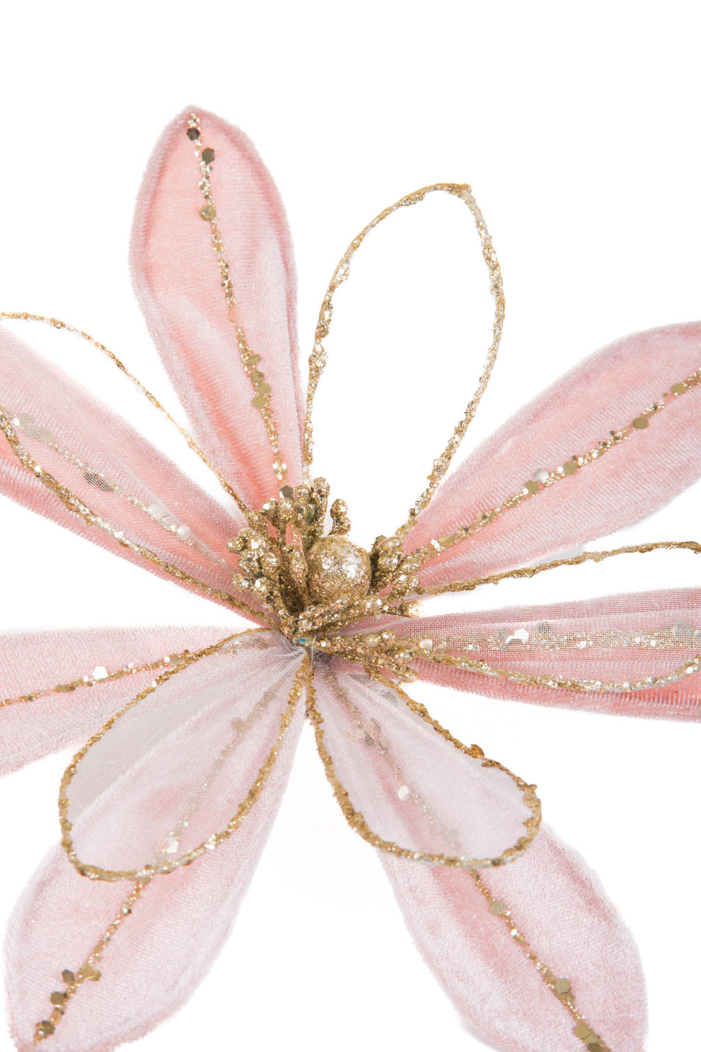 7.85" Pink Cloth Poinsettia Tree Pick
