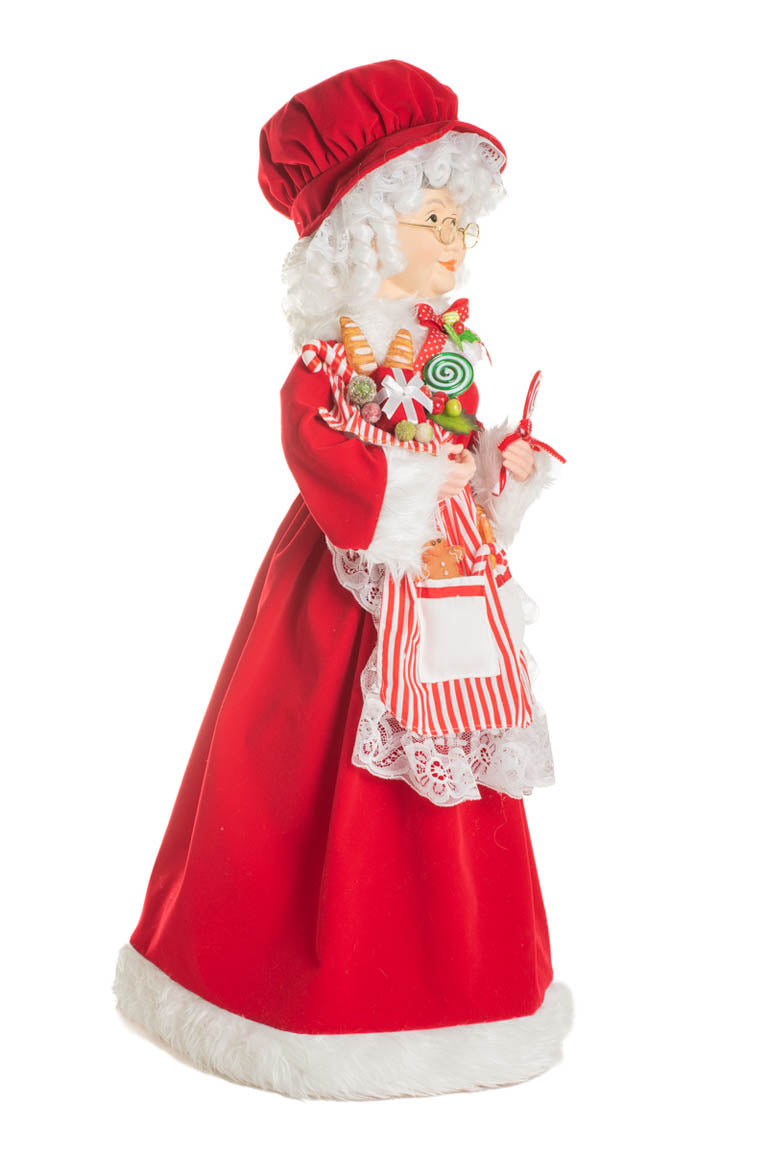 32" Candycane Red and White Cloth Classic Mrs. Claus Figurine