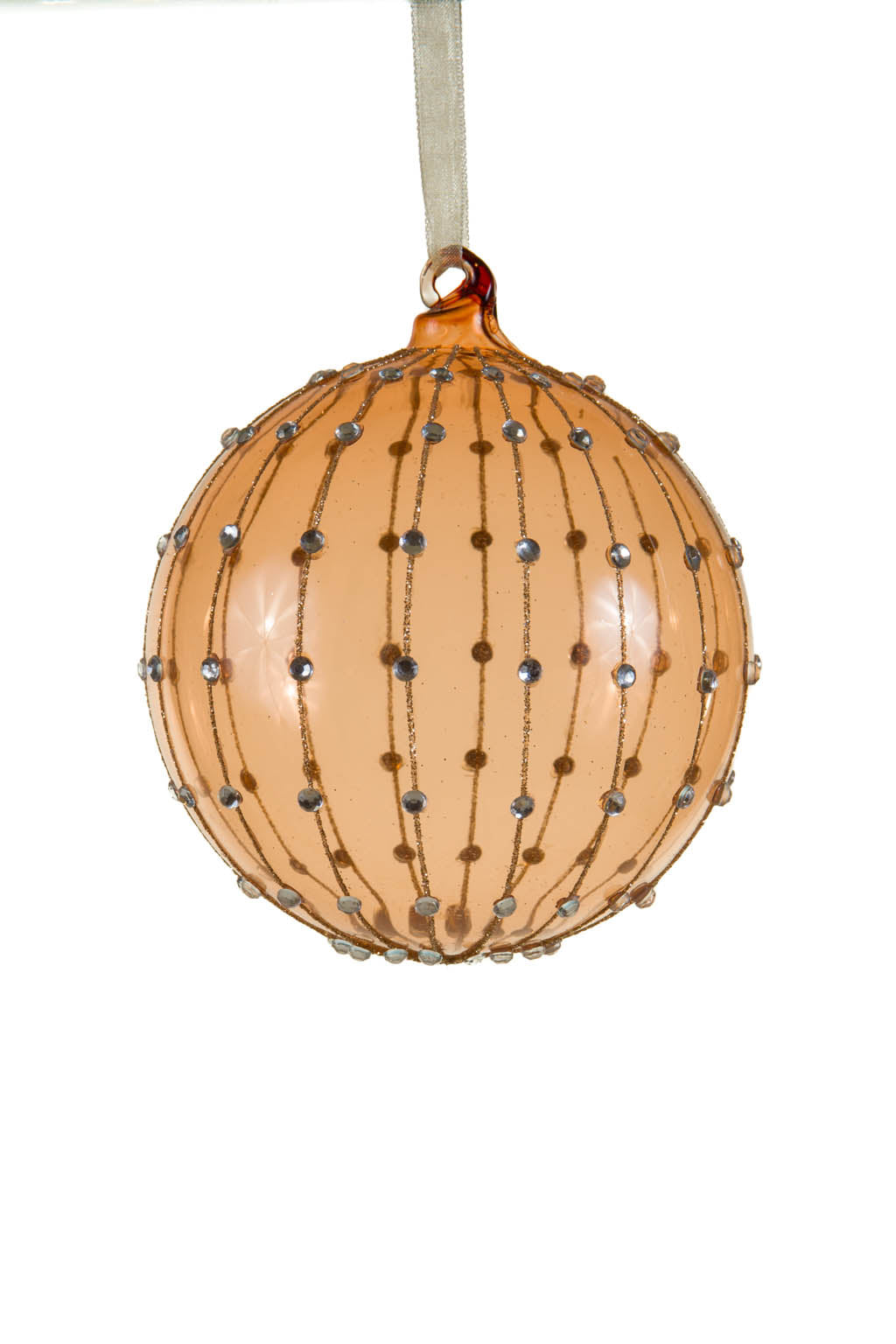 4.3" Hanging Pink Glass Ball Ornament